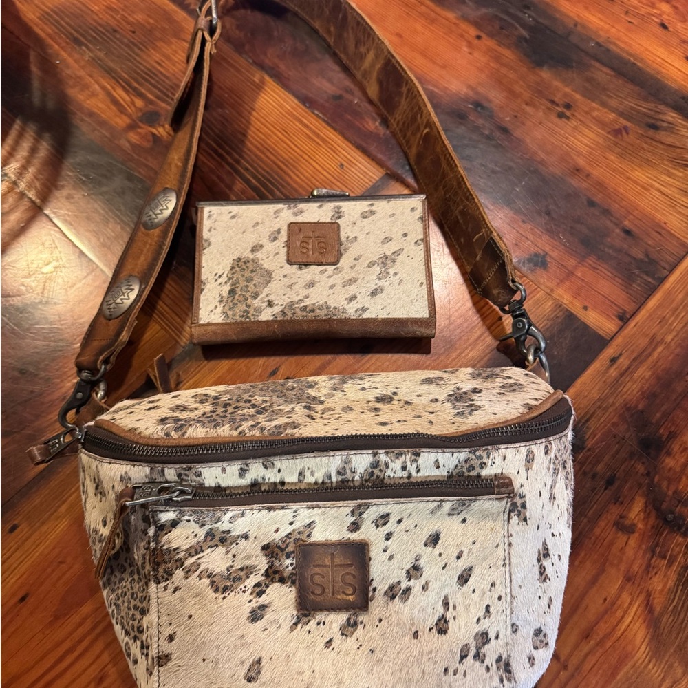 STS Ranchwear Brown and Cream Crossbody Bag